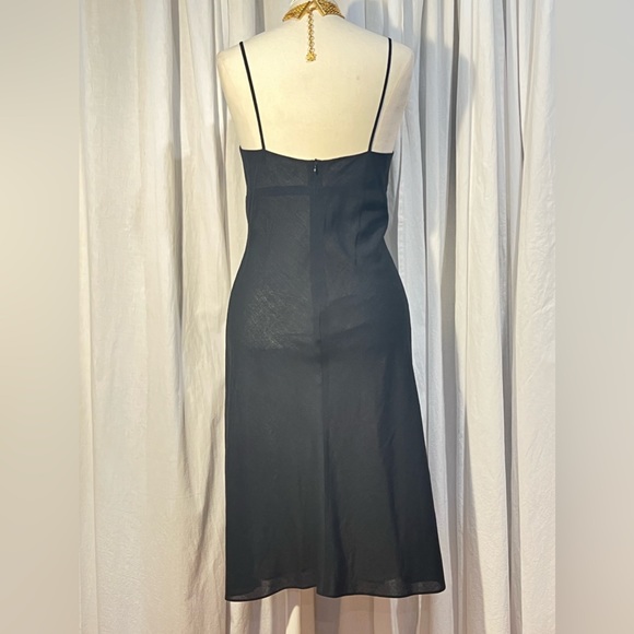 Helen Wang classic black empire waist A-line slip dress-wool blend-EUC - Picture 9 of 10